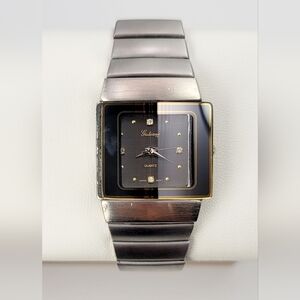 Vintage Giuliano TM Quartz Tank Watch – Japan Movement, Diamond Accent Dial